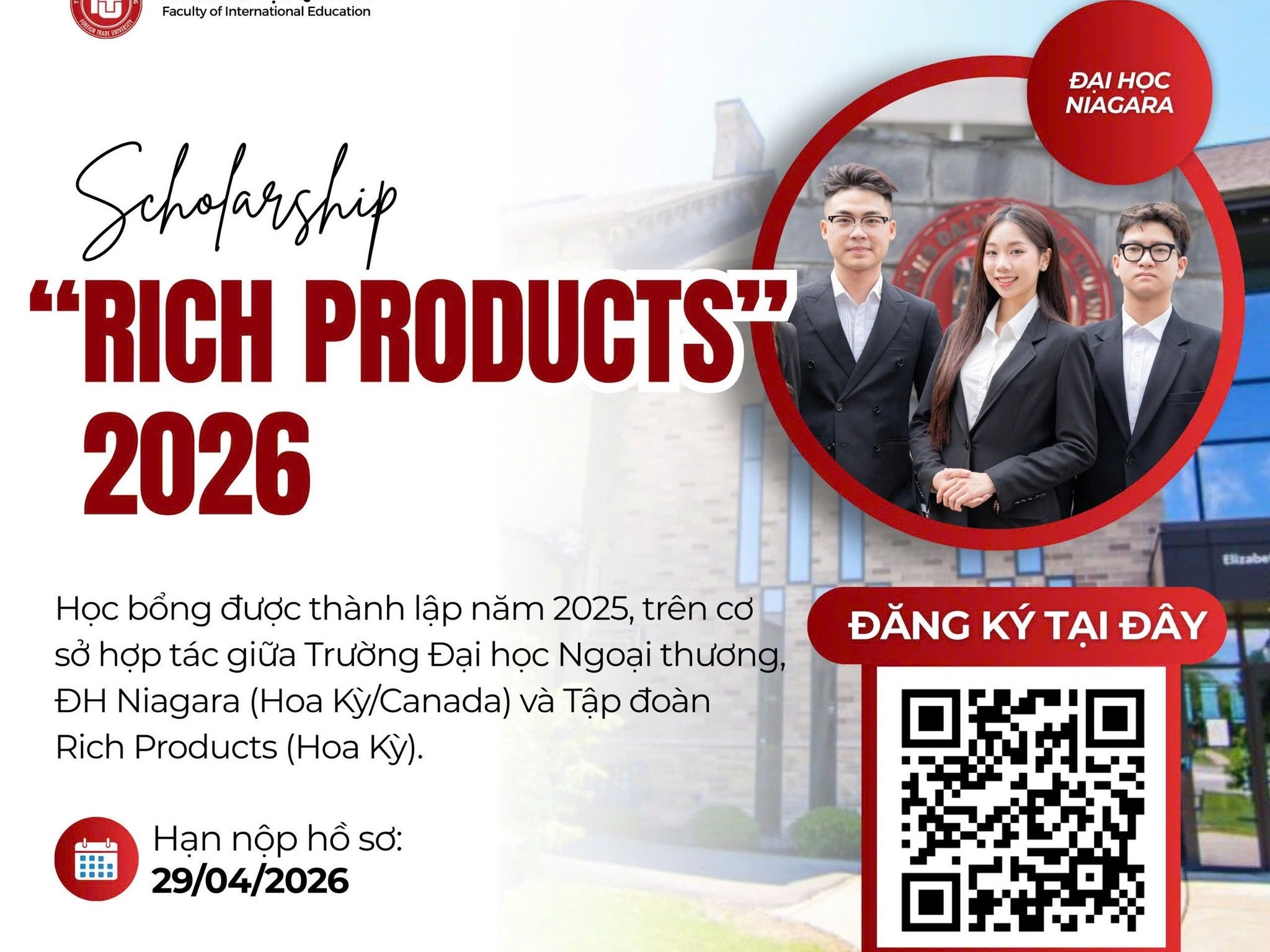ANNOUNCEMENT ON THE APPLICATION FOR THE RICH PRODUCTS SCHOLARSHIP PROGRAM 2026