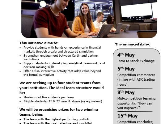 [ANNOUNCEMENT] REGISTRATION FOR THE VIRTUAL STOCK MARKET COMPETITION – HOSTED BY CURTIN UNIVERSITY