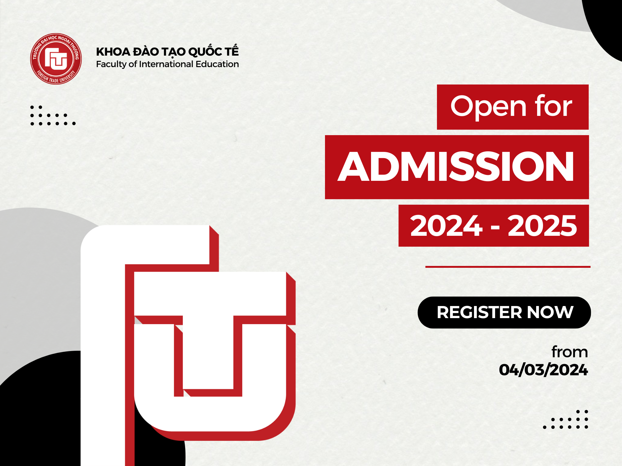 CALL FOR ADMISSION OF THE FACULTY OF INTERNATIONAL EDUCATION