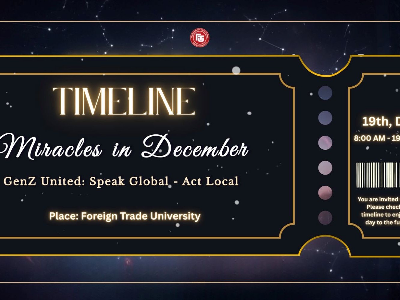 CÔNG BỐ TIMELINE CHÍNH THỨC: MIRACLES IN DECEMBER  2025: GENZ UNITED: SPEAK GLOBAL, ACT LOCAL