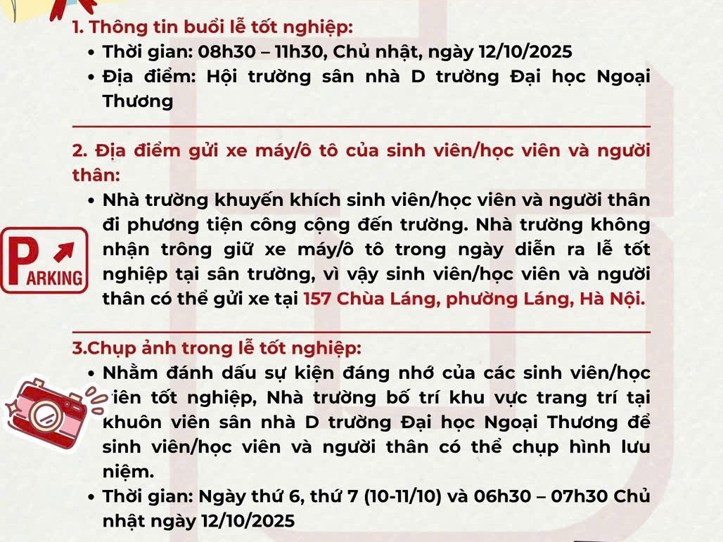 HƯỚNG DẪN THAM GIA LỄ TỐT NGHIỆP