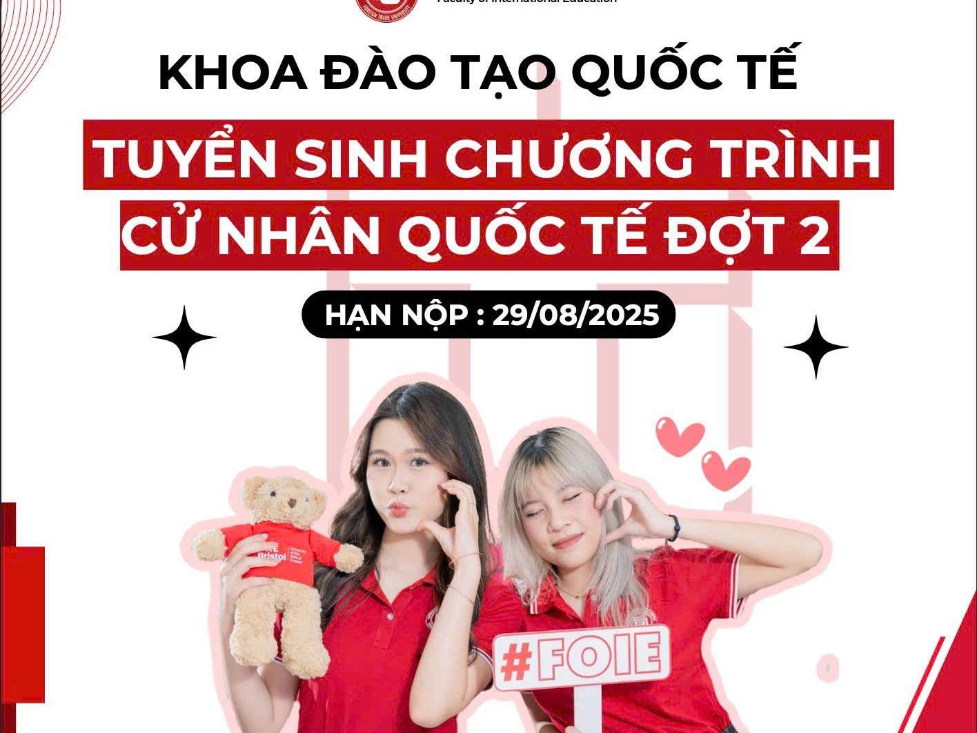 KHOA ĐÀO TẠO QUỐC TẾ MỞ TUYỂN SINH ĐỢT 2 - NĂM HỌC 2025-2026!
