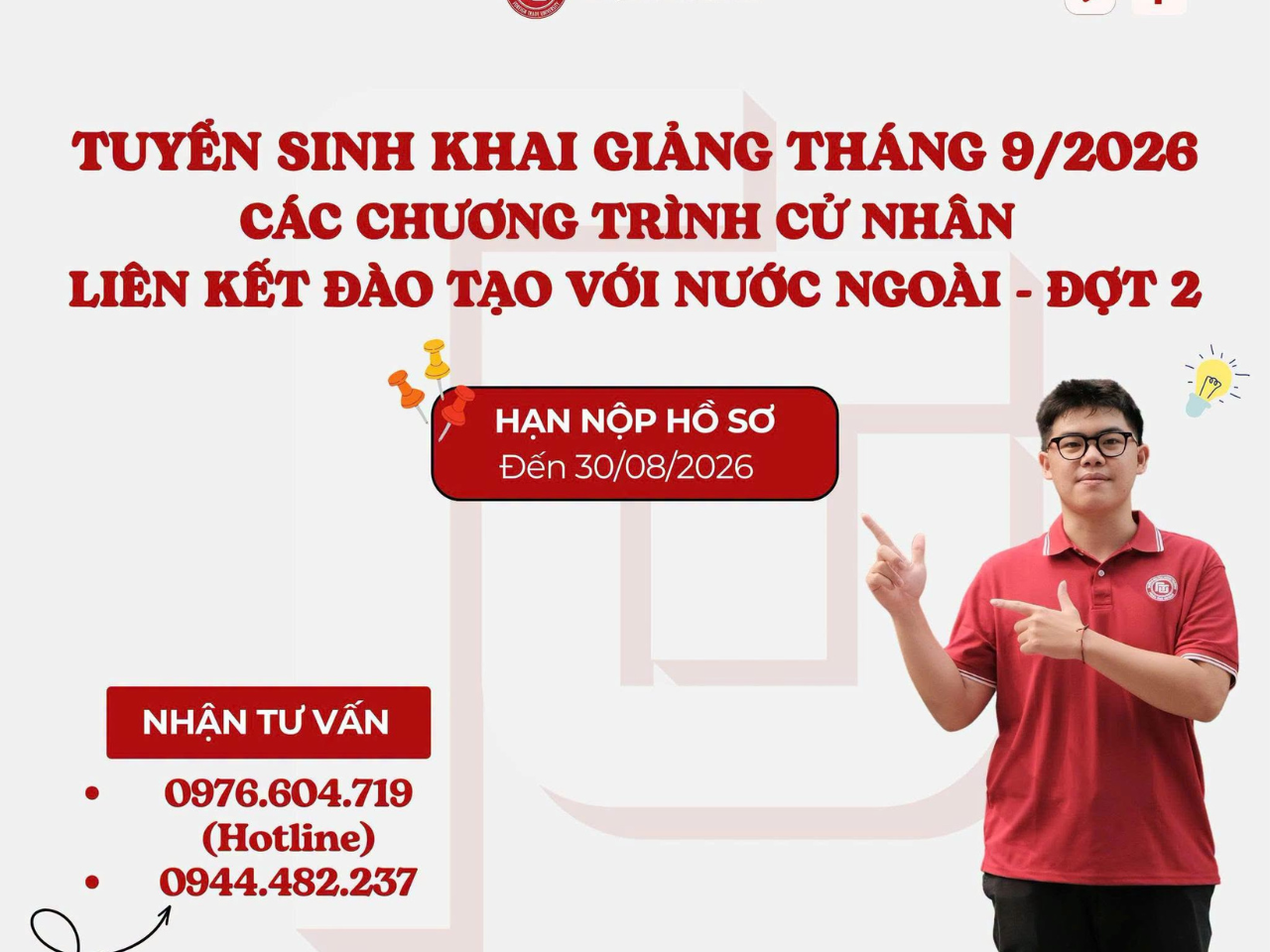 KHOA ĐÀO TẠO QUỐC TẾ MỞ TUYỂN SINH ĐỢT 2 – NĂM HỌC 2026-2027
