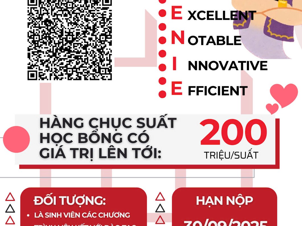 [MỞ CỔNG ĐĂNG KÍ] HỌC BỔNG GENIE - “TỎA SÁNG NĂM CHÂU” DÀNH CHO SINH VIÊN KHOA ĐÀO TẠO QUỐC TẾ NĂM HỌC 2025 - 2026 