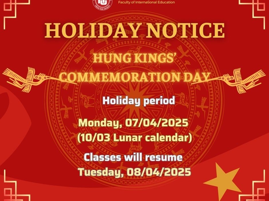 OFFICIAL ANNOUNCEMENT – HOLIDAY NOTICE