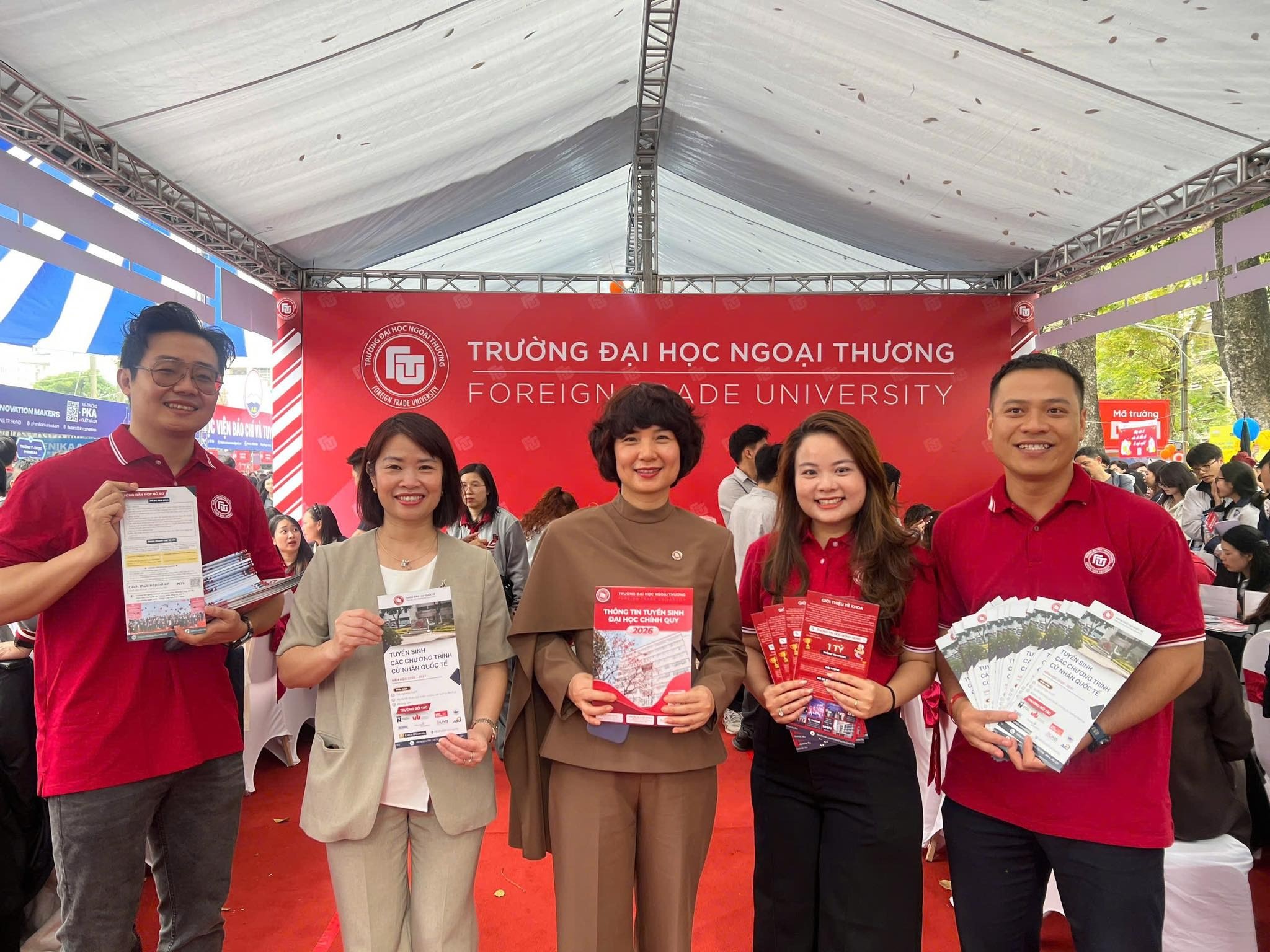 RIGHT NOW AT THE ADMISSIONS & CAREER ORIENTATION BOOTH – FOREIGN TRADE UNIVERSITY