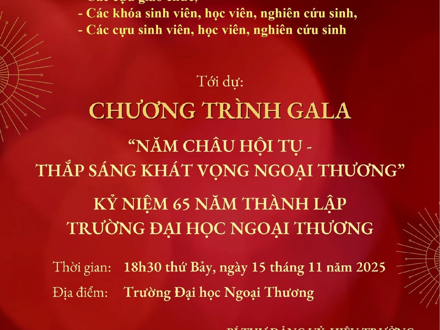 THÔNG TIN CHƯƠNG TRÌNH “65 NĂM - KHÁT VỌNG NGOẠI THƯƠNG”